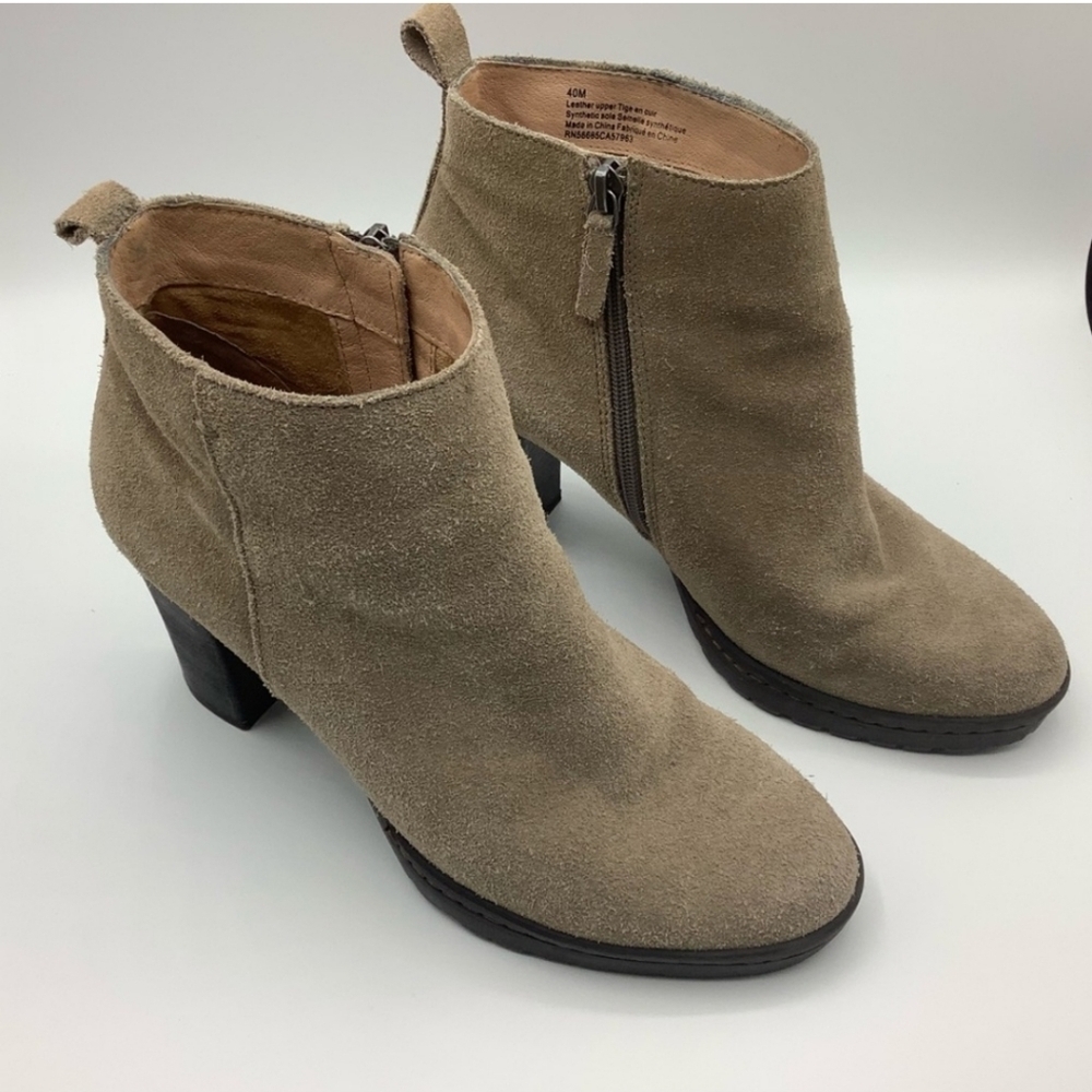 Caslon C.a.s.l.o.n. Kelley leather suede block heel ankle boots booties sz 7